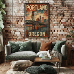 Wanderlust Portland Travel Vintage Poster