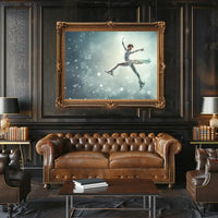 Graceful Figure Skater in Winter Fantasy Poster