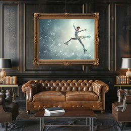 Graceful Figure Skater in Winter Fantasy Poster