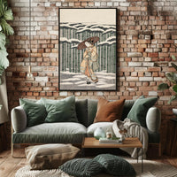 Winter Stroll in Bamboo Grove Poster