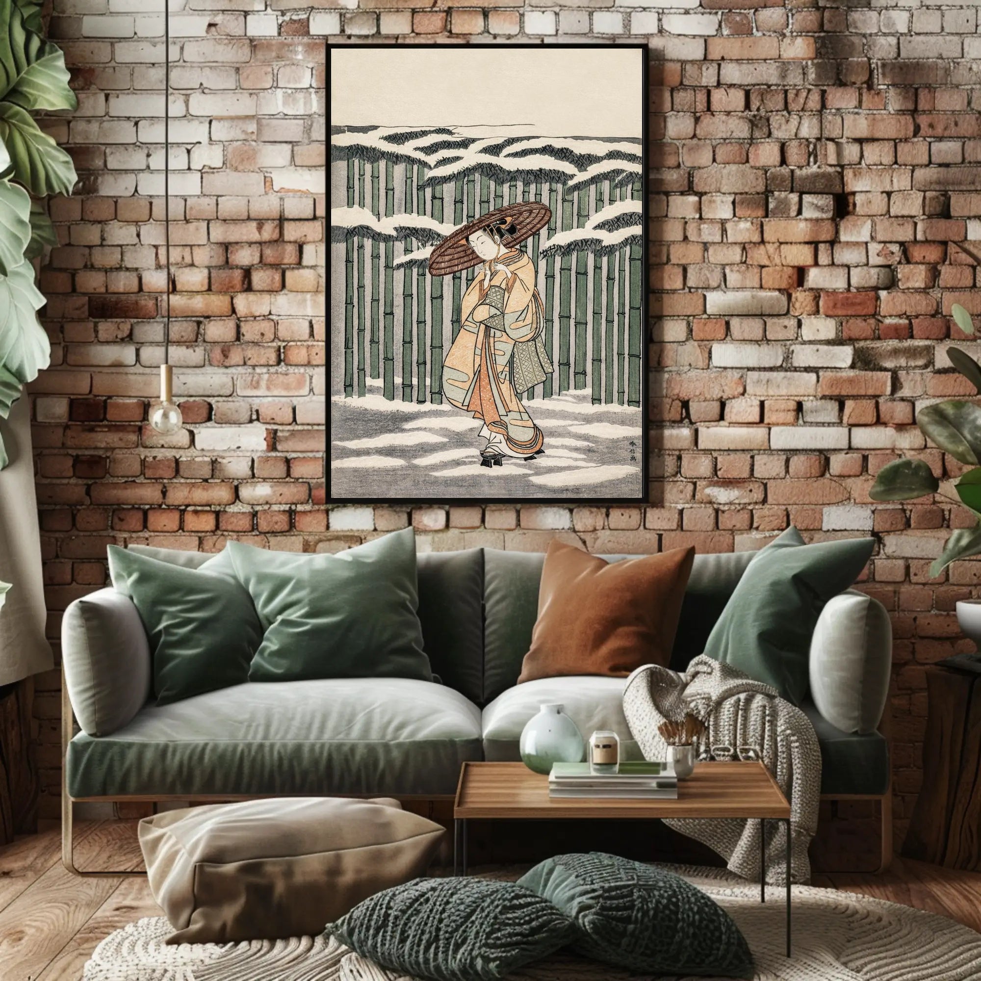 Winter Stroll in Bamboo Grove Poster