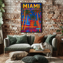 Miami Tropical Christmas Poster