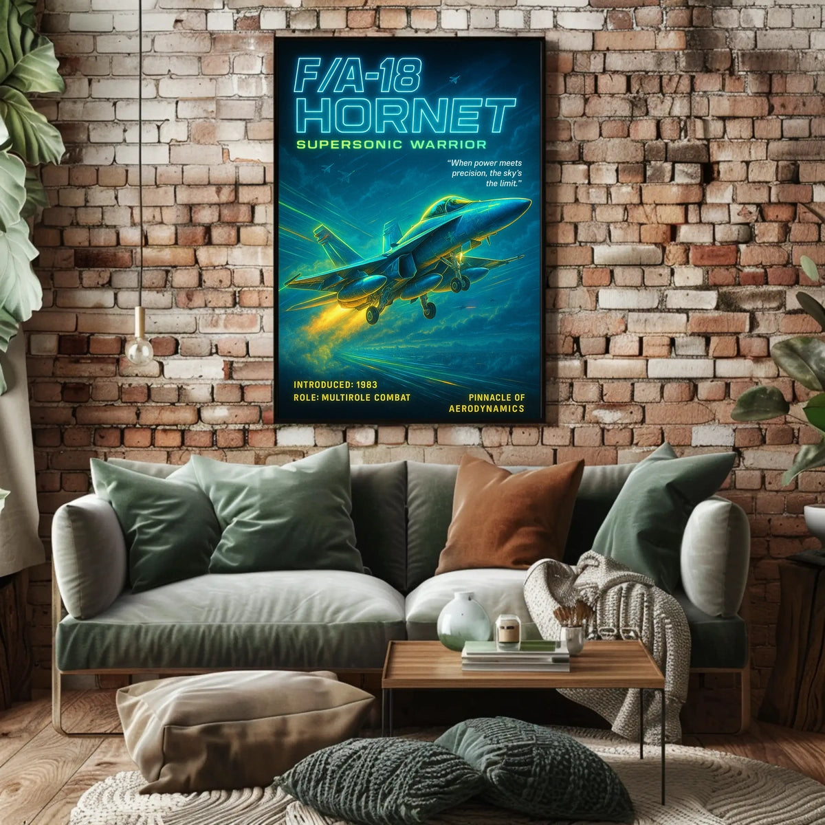 FA-18 Hornet Supersonic Warrior Poster