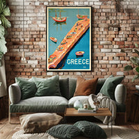 Greece Aegean Island Jetty Poster