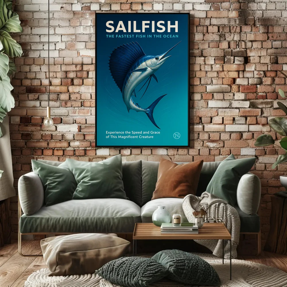 Sailfish Speed and Grace Photorealistic Animal Poster PosterGoat