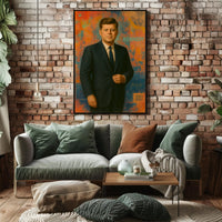KENNEDY abstract artistic portrait poster in modern vibrant style