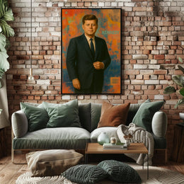 KENNEDY abstract artistic portrait poster in modern vibrant style