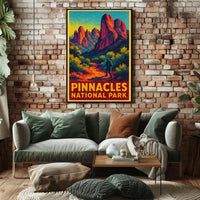 Pinnacles National Park Vintage Adventure Poster