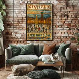 Cleveland Lakefront Glow Poster