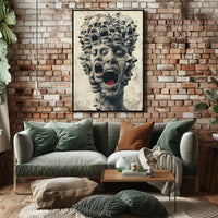 Surreal Faces of Anguish Art Poster Print PosterGoat