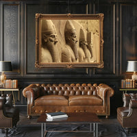 Ancient Neo-Assyrian Stone Relief Sculpture Poster