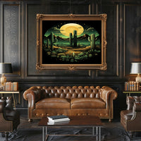 Desert Moonlit Landscape Poster