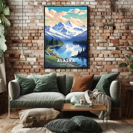 Alaskan Adventure: Vintage Scenic Travel Poster