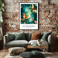 William Morris Inspired Art Nouveau Floral Artistic Poster