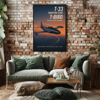 Lockheed T-33 Aircraft Poster: Historical Aviation Art Print