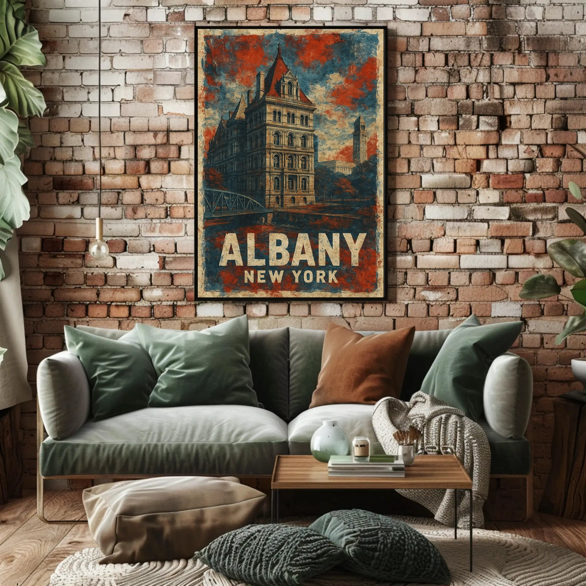 Albany Architecture Line Art Traveler Poster