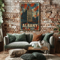 Albany Architecture Line Art Traveler Poster