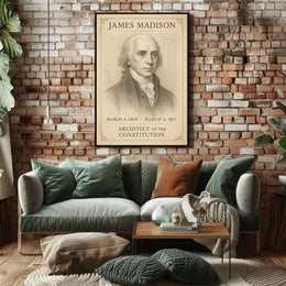 James Madison 4th President Sketch Poster Art Print PosterGoat
