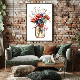 sketch of a mason jar Poster