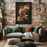 Majestic Cosmic Eagle in Flight Art Poster