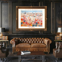 Madrid Flower Market Scene: Urban or Cityscape Poster