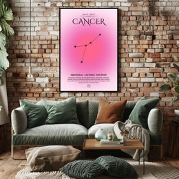 Cancer Zodiac Sign Modern Art with Astronomy Poster PosterGoat