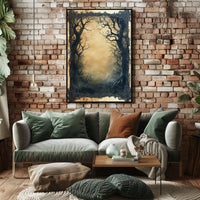 Mystical Gothic Eerie Forest Scene Artistic or Pop Culture Poster