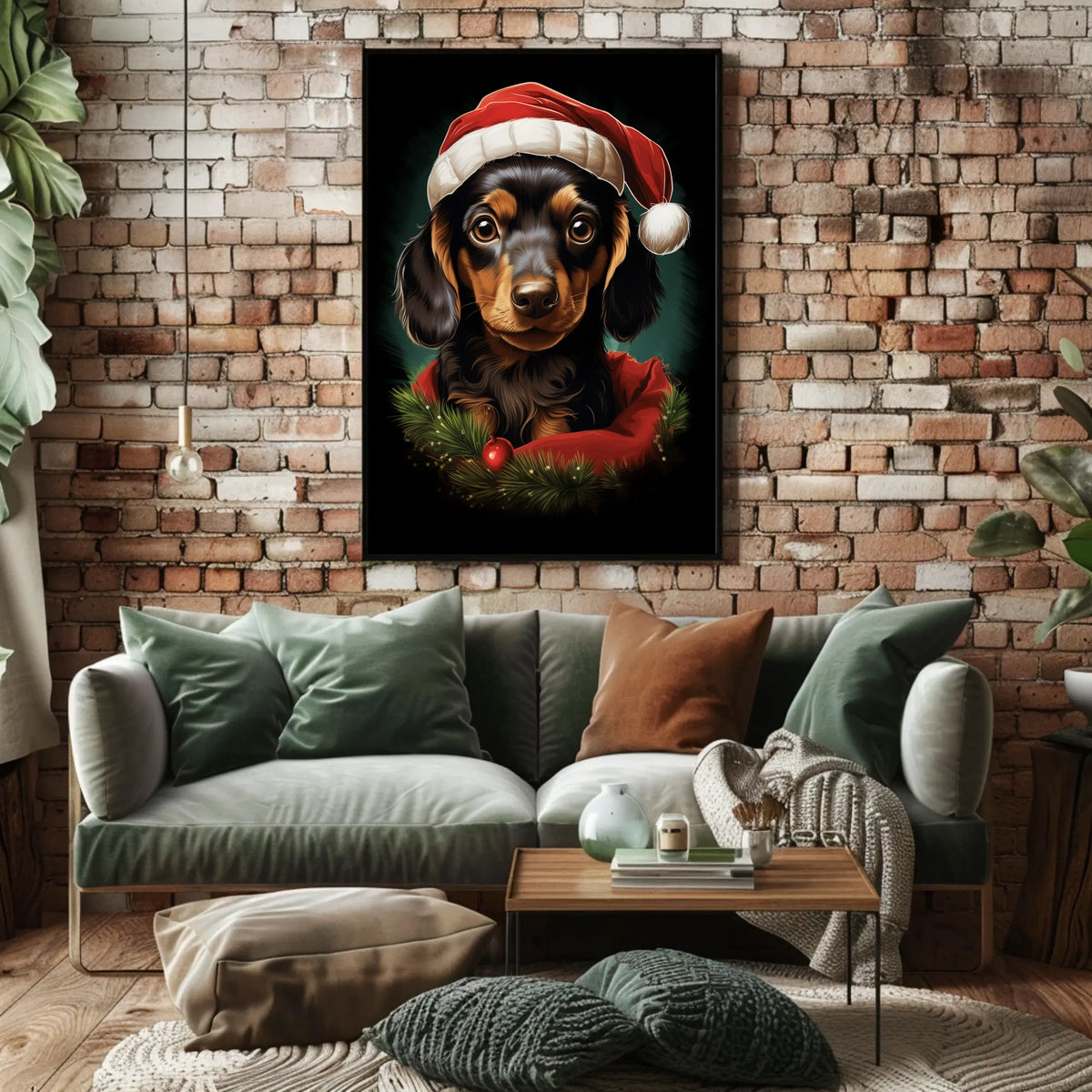Dachshund Holiday Cheer Christmas Dog Breed Poster