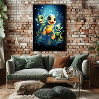 Charming Baby Sea Turtles Underwater Adventure Poster
