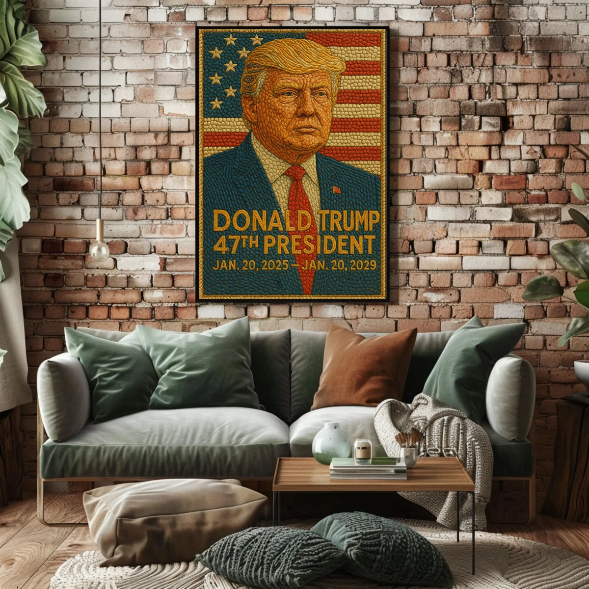 Trump Threads Unity Patriotic Surreal Poster