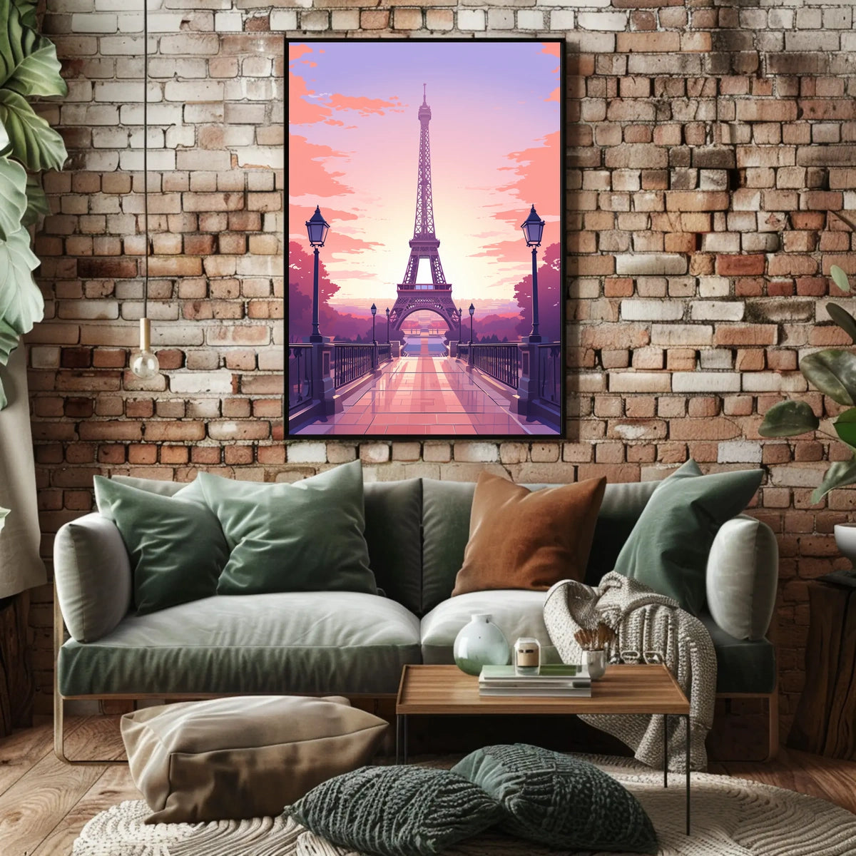 Eiffel Tower Sunset Art Print: Urban or Cityscape Poster