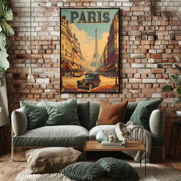 Vintage Paris Charm with Eiffel Tower Travel Poster