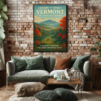 Vermont Travel Poster Vintage Scenic Wall Art