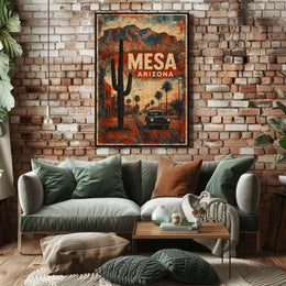 Mesa Arizona Vintage Travel Wanderlust Poster