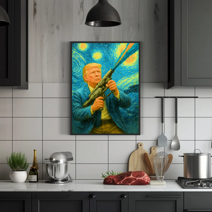 Trump Van Gough Starry Night Vintage Poster