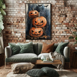 Haunted Halloween Pumpkins Poster