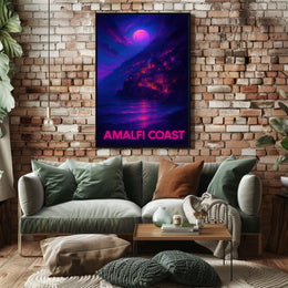 Amalfi Coast Enchanting Nightscape Poster
