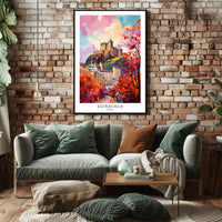 Edinburgh Castle Autumn Impressionist Urban or Cityscape Poster PosterGoat