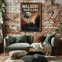 Waldorf Maryland Scenic Map Style Poster
