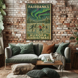 Fairbanks Aurora Christmas Poster