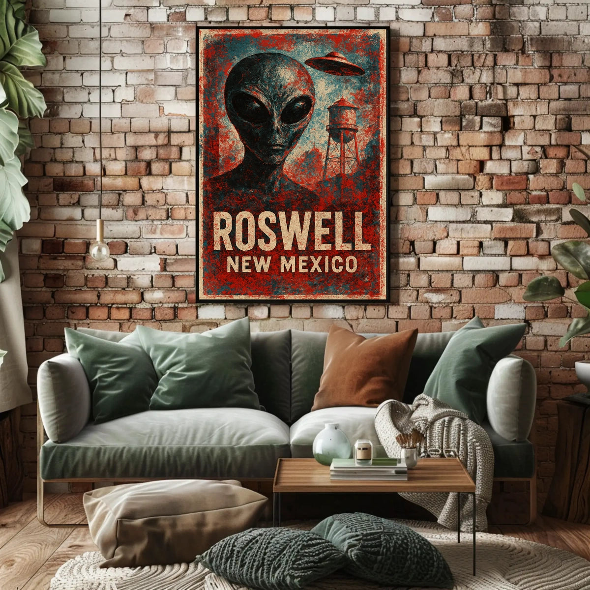 Roswell UFO Vintage Distressed SciFi Collectors Poster