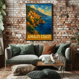 Amalfi Coast Poster Wall Art For Coastal Home Decor