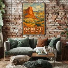 Capitol Reef National Park Breathtaking Desert Vistas Travel Inspired Wanderlust Decor Poster