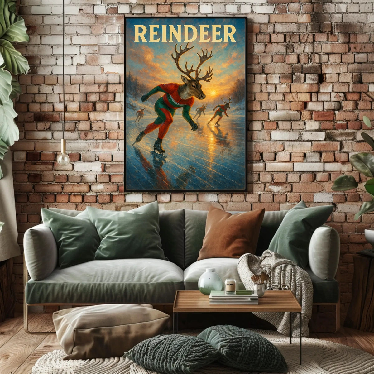 Reindeer Ice Skating Extravaganza Fantasy or Mythology Poster