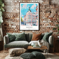 Vibrant Streets of Madrid Poster PosterGoat