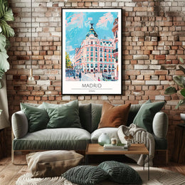Vibrant Streets of Madrid Poster PosterGoat
