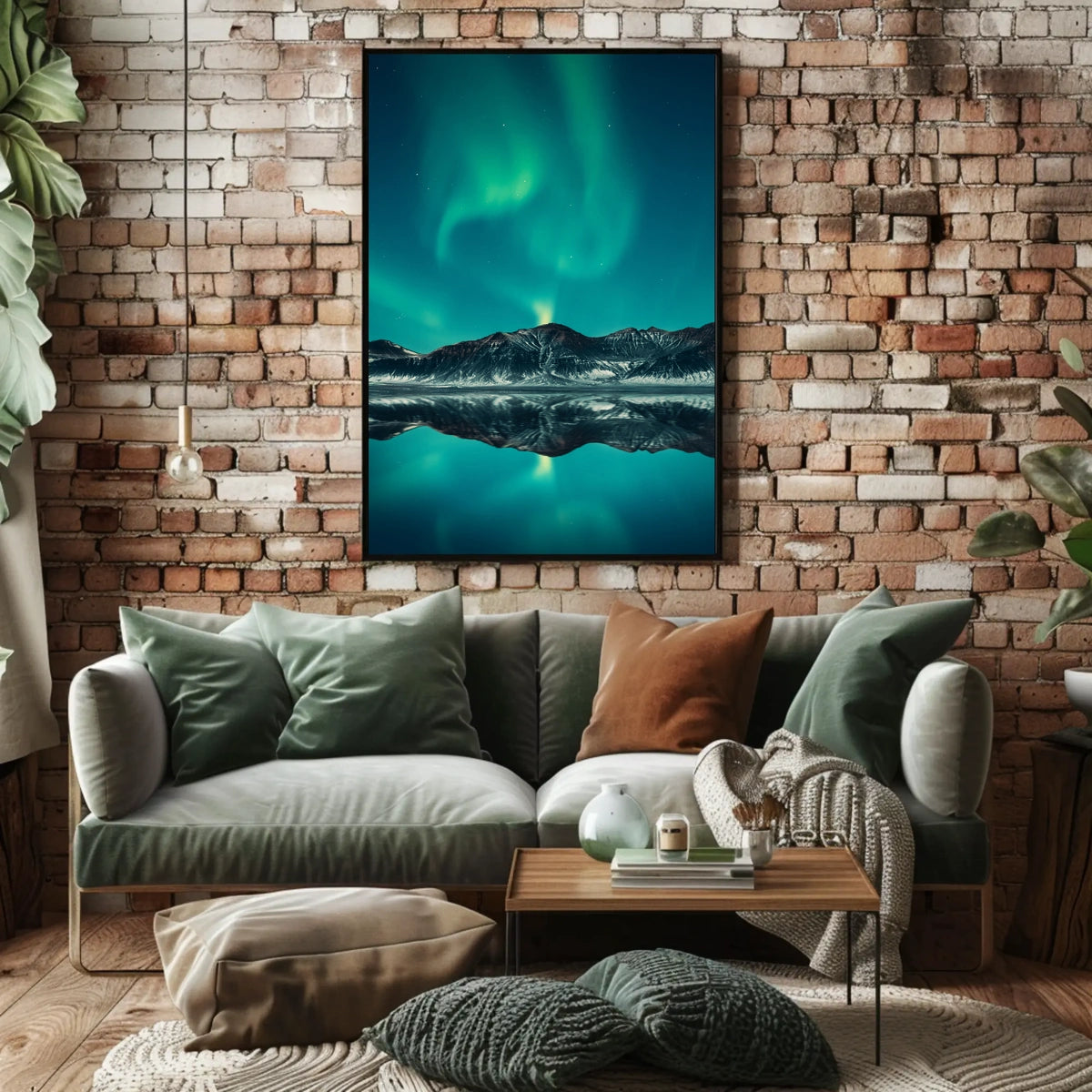 Aurora Borealis Over Mountain Range National Park Poster