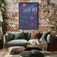Cosmic Jungle Cityscape Poster