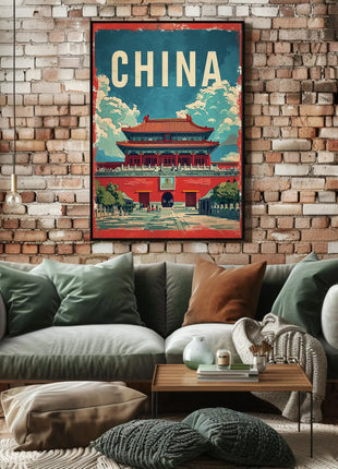 China Vintage Architectural Landmark Poster - Cultural or Heritage Poster
