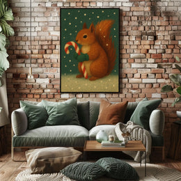 Festive Squirrel Delight Poster